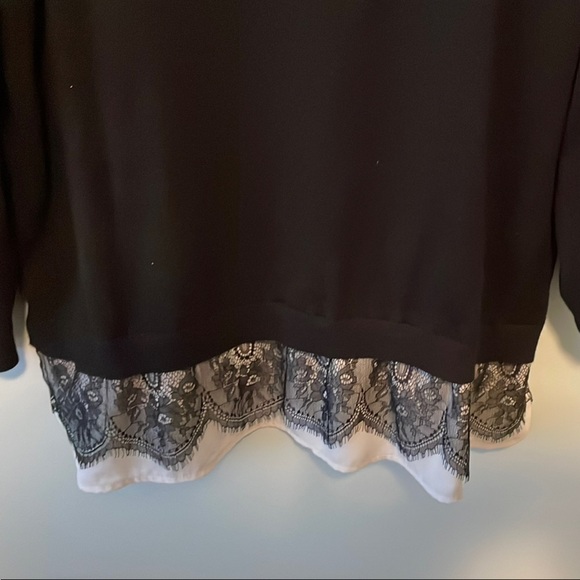 EUC Michel Studio Black Lace Top. 2XL. - Picture 4 of 5